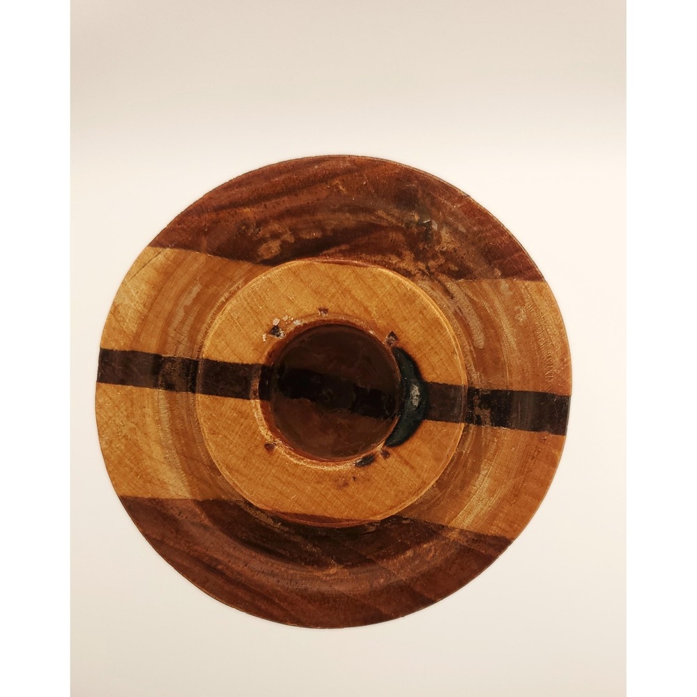Vintage Turned Wood Candlestick - Picture 5 of 5